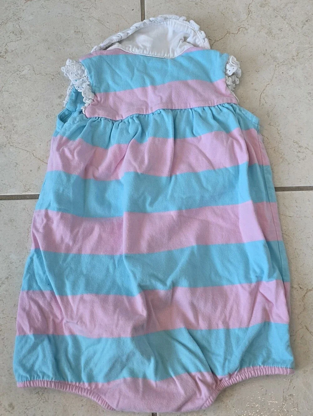 Ralph Lauren Baby Polo Dress - Light Blue & Pink